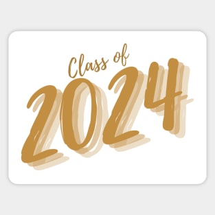 Class Of 2024. Simple Typography 2024 Design for Class Of/ Graduation Design. Gold Script Sticker